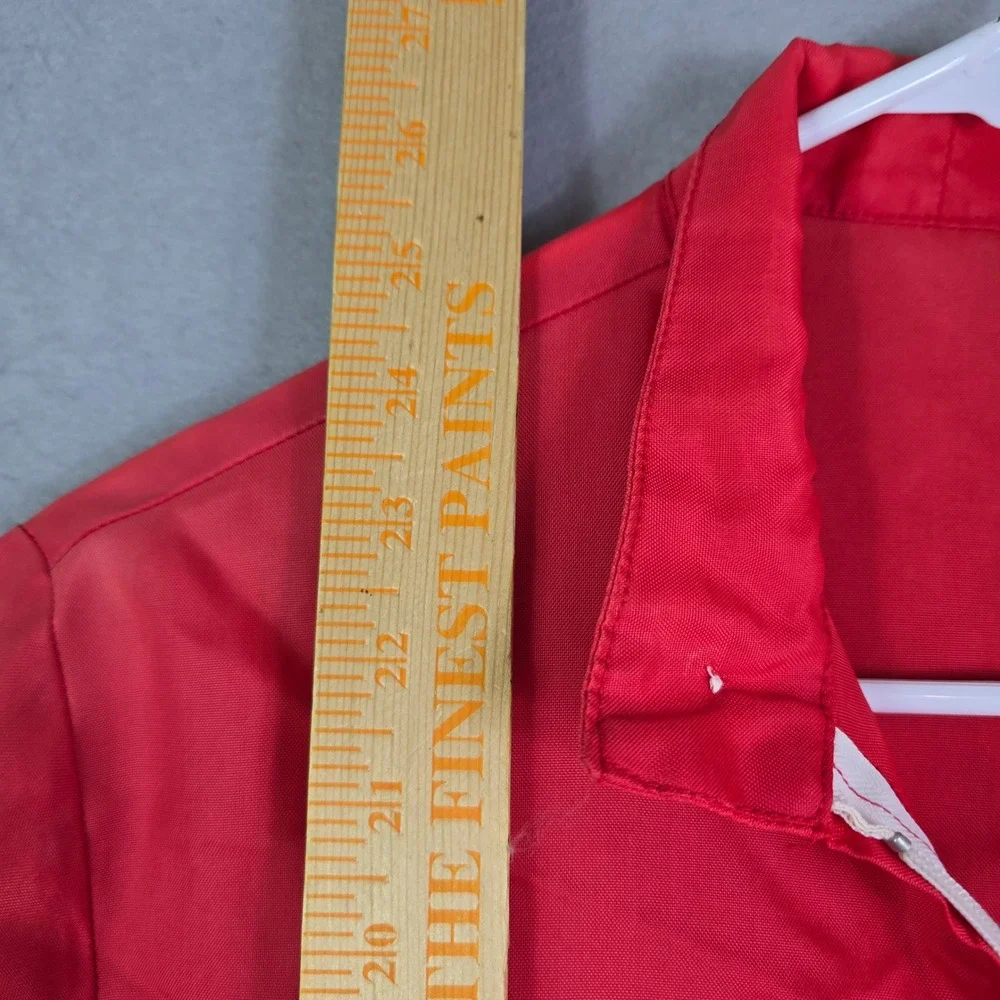 Vintage Total Gas Racing Zip Jacket Mens M Red Stripe Windbreaker Patch Mechanic
